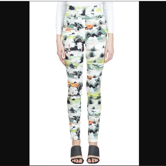 Opening Ceremony 5 Elements Colorful Print Neoprene High Rise Skinny Trousers 2 - Picture 7 of 14